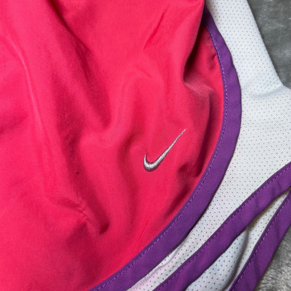 Nike Womens Size Medium Dri-FIT Running Shorts Pink White Purple Athletic Gym - Picture 14 of 14